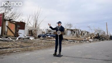 Biden tours the tornado damage in Kentucky, in 180 seconds