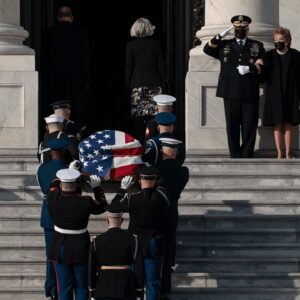 President and congressional leaders pay respect to Bob Dole in U.S. Capitol