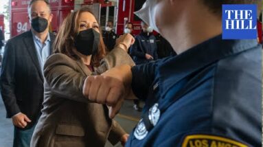Harris Praises First Responders During Christmas Eve Firehouse Visit In LA