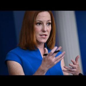 Jen Psaki Holds A Press Briefing Following Weekend Of Deadly Storms