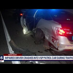 Virginia State Police trooper struck by impaired driver during traffic stop