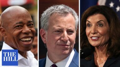 'Stay Safe And Stay Open': De Blasio Holds Briefing With NY Gov Hochul, Mayor-Elect Adams