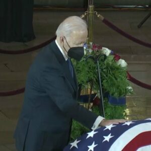 Biden Pays His Respects To Harry Reid, Who Lies In State At The Capitol