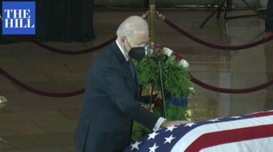 Biden Pays His Respects To Harry Reid, Who Lies In State At The Capitol
