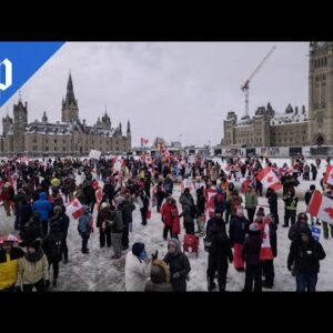 'Freedom over fear': Canadian protesters defy state of emergency