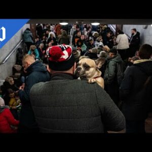 'Nowhere to run': Ukrainian families crowd into metro stations