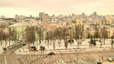 WATCH: View of Kyiv skyline as shelling disrupts civilian evacuation in Ukraine