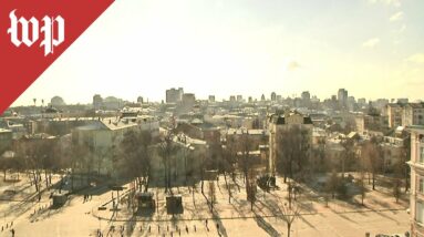 WATCH: View of Kyiv skyline as evacuation of civilians continues in Ukraine
