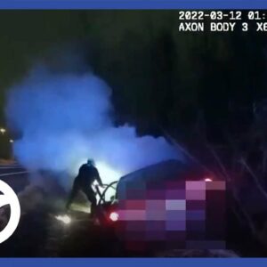 WATCH: Montgomery County officers rescue unconscious driver from burning car #shorts