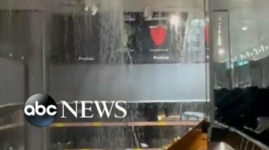 Supermarket ceiling collapses amid flooding in Australia