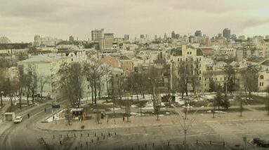 WATCH: View of Kyiv skyline as Russian forces continue to encircle cities across Ukraine