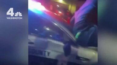 Police Cruiser Damaged During Car Rally in Laurel | NBC4 Washington