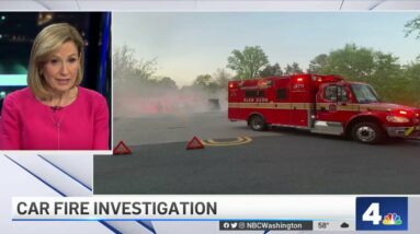 Firefighters Battle Blaze as Battery on Hybrid SUV Burns for Hours | NBC4 Washington