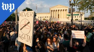 Crowds protest at Supreme Court after leaked Roe v. Wade draft opinion
