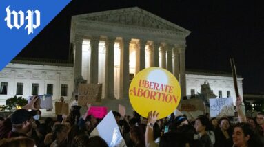 Crowd gathers outside Supreme Court after draft opinion overturning Roe v. Wade leaks