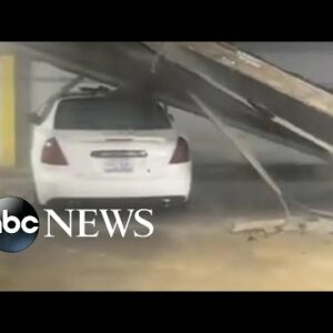 Parking garage partially collapses at apartment complex