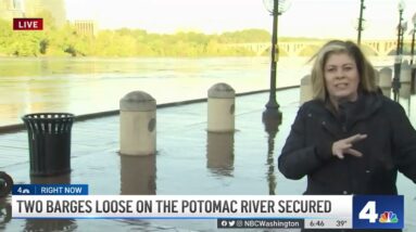 Crews to Bring Barges Ashore After Breaking Loose in Potomac | NBC4 Washington