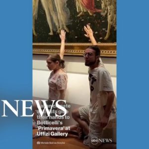 Climate activists glues hands to Botticelli's 'Primavera'