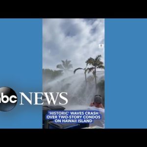 Waves crash over roof of 2-story condo in Hawaii