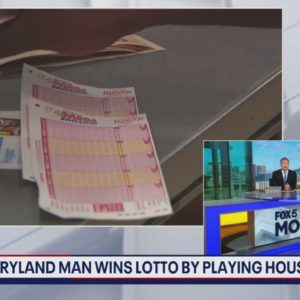 Maryland man shares $325K in lottery winnings with friend after spotting lucky number during stroll