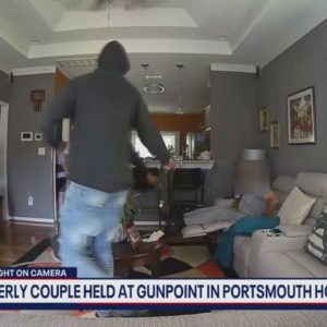 Elderly couple forced into linen closet at gunpoint during home invasion caught on video: police