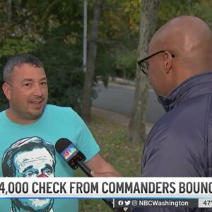 Fan Receives $14K After First Check From Commanders Bounced | NBC4 Washington