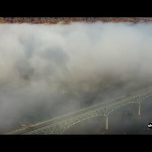 7News Drone catches fog rolling in over the Potomac River in Virginia